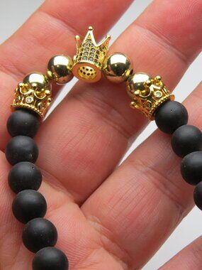 14k plated Lava Beads Bracelet